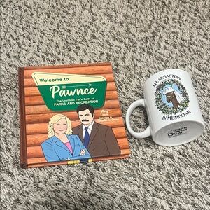 Parks & Recreation "Pawnee" Book with White Memorial Mug